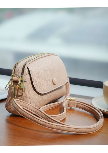 Crossbody Çanta Basit Moda Düz Renkli Çok Katmanlı Cep Telefonu Çantası Büyük Kapasiteli Seyahat Çantası (Yurt Dışından) indirimleri