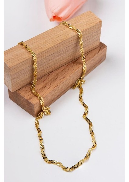 14 Ayar Altın Zincir 3 mm 45 cm Singapur Zincir LKKLY1202