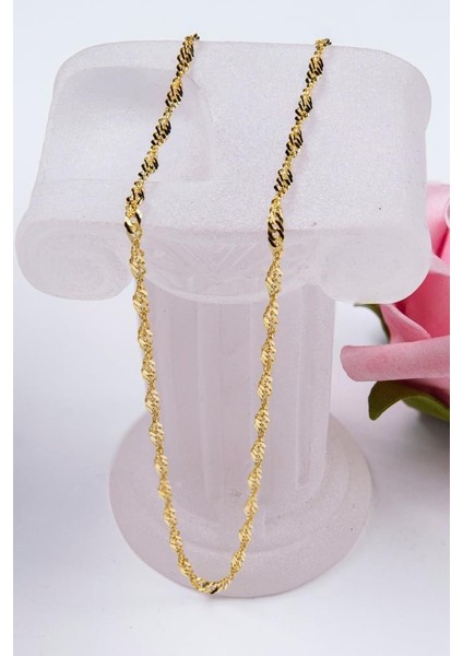 14 Ayar Altın Zincir 3 mm 45 cm Singapur Zincir LKKLY1202 fırsatları