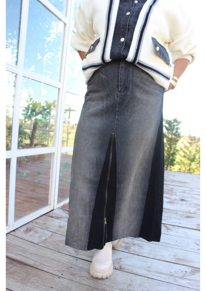 Kot Detay Fermuarlı Cepli Spor Etek