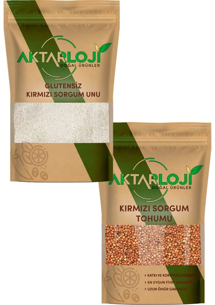 Glutensiz Kırmızı Sorgum Seti 50 gr Kırmızı Sorgum Tohumu + 50 gr Kırmızı Sorgum Unu