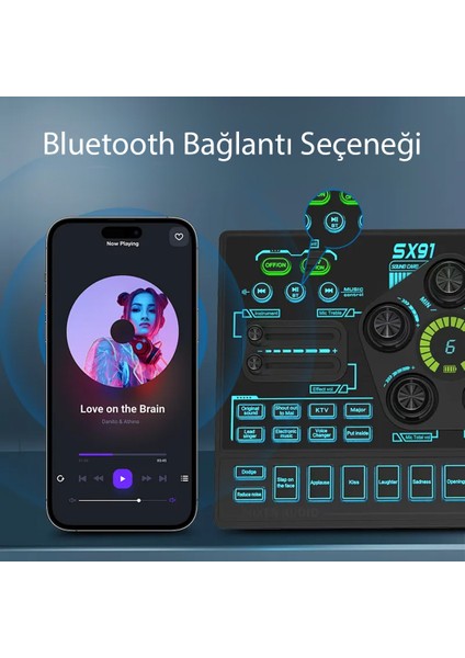Sx-91 Şarjlı Rgb Mixer - Canlı Yayın Ses Kartı - Ses Değiştirme Özellikli (Podcast Radyo Yayıncılar) fırsatları
