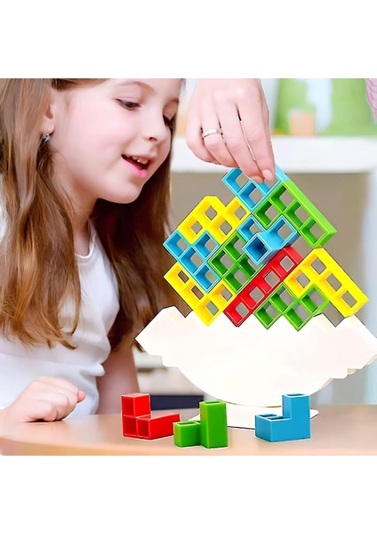 Tetris Şekilli Denge Kule Oyunu - Renkli Blok Dizme modelleri