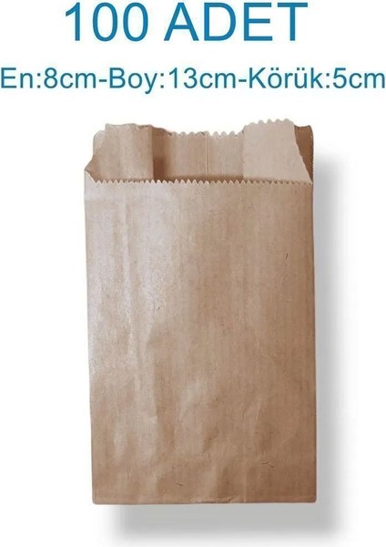100'LÜ Mini Boy Takı & Hediye Kese Kağıdı – (8X13X5 Cm, Kahverengi, Küçük Hediyeler Için)