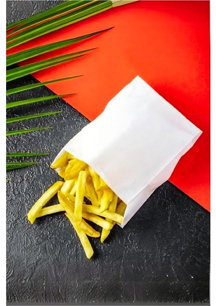100'LÜ Patates Cips Kese Kağıdı – (9,5X12,5X5 Cm, Yağlı Kağıt, Kızartmalara Özel) fırsatları