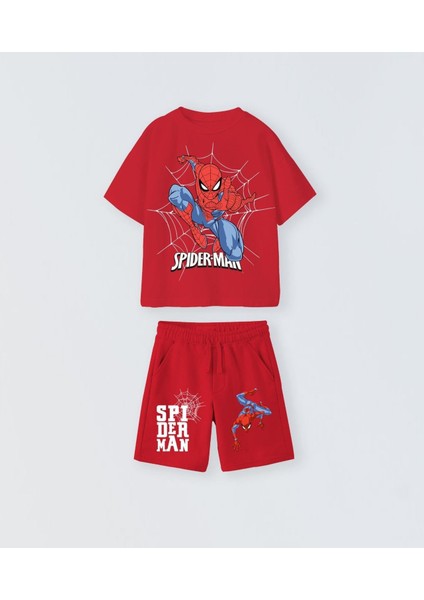 Erkek Çocuk Spiderman Şortlu Takım