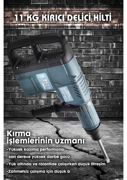 Profesyonel 4200W 11 Kg 3 Fonksiyonlu Kırıcı Delici Hilti