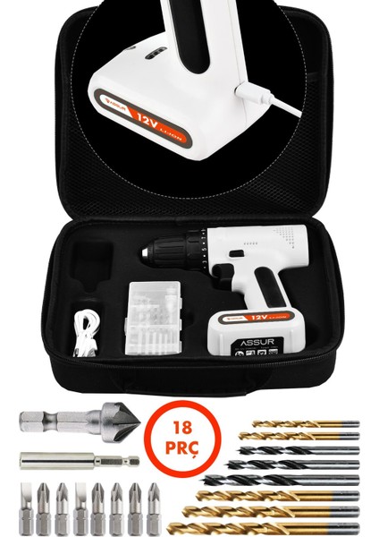 12V Usb Şarjlı Matkap Vidalama Dahili Batarya