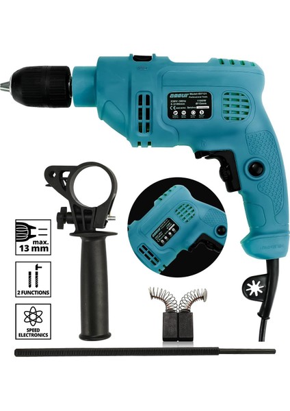 1100W Darbeli Metal Şanzıman 13mm Elektrikli Matkap