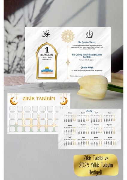 Standlı Masaüstü Ramazan Takvimi , Ramazan Ayı Günün Duası, Fazileti, Zikri - Ibadet