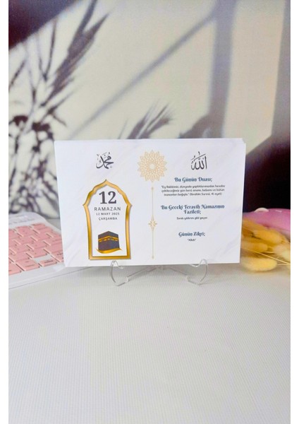 Standlı Masaüstü Ramazan Takvimi , Ramazan Ayı Günün Duası, Fazileti, Zikri - Ibadet