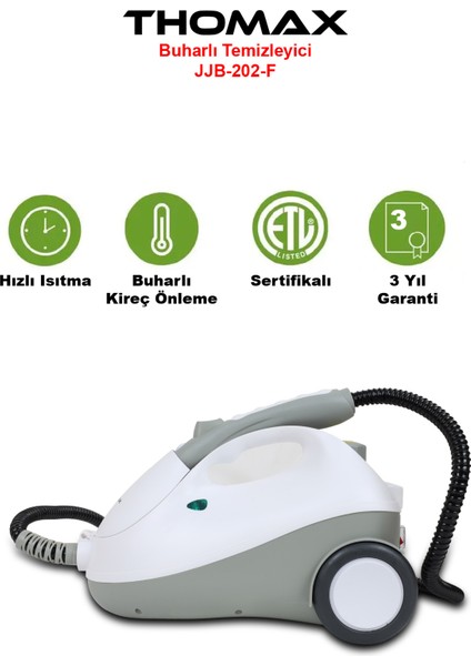 Çok Fonksiyonlu Buharlı Temizleyici Buharlı Temizlik 2000 Watt 1.9lt