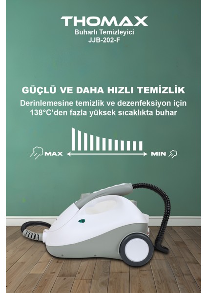 Çok Fonksiyonlu Buharlı Temizleyici Buharlı Temizlik 2000 Watt 1.9lt