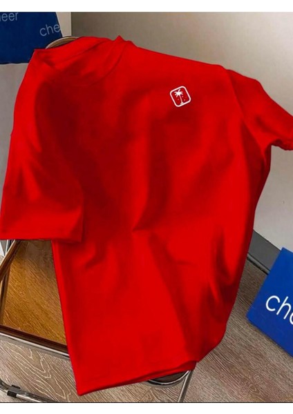 Göğüs Baskılı Basic T-Shirt