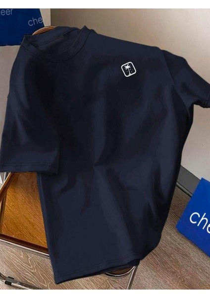 Göğüs Baskılı Basic T-Shirt