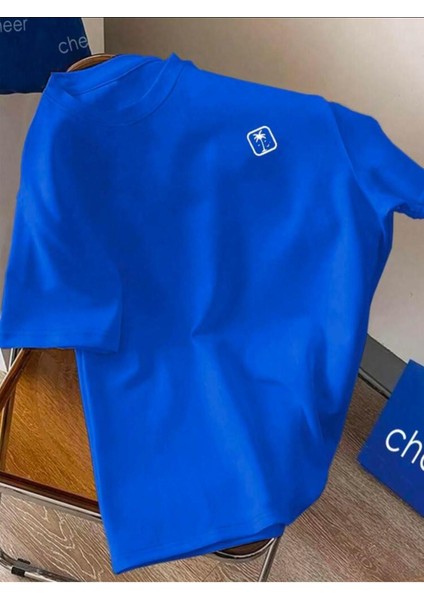 Göğüs Baskılı Basic T-Shirt