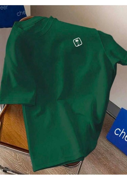 Göğüs Baskılı Basic T-Shirt