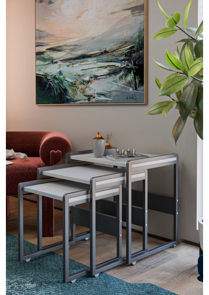 Lavisa 3'lü Zigon Sehpa (Tekerli) modelleri