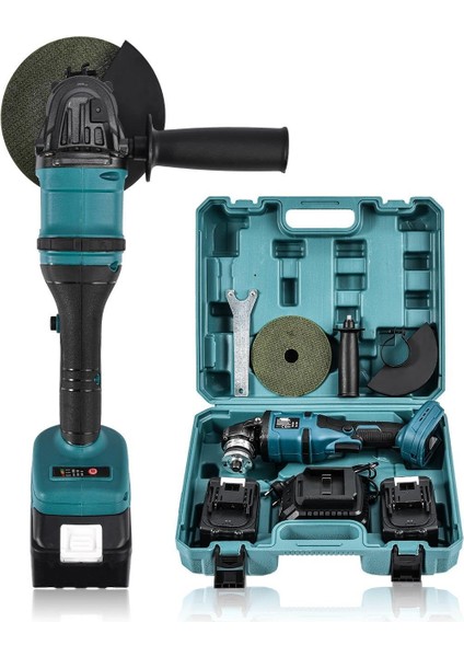 21V Çift Akülü Şarjlı 125mm Avuç Taşlama & Testere Başlık Set