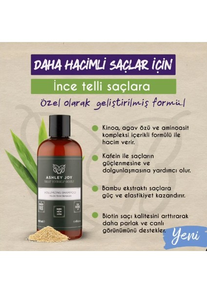 İnce Telli Saçlar İçin Dolgunlaştırıcı Hacim Veren Kinoalı Şampuan 400 ml