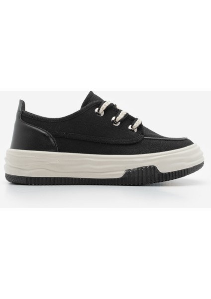 Kadın Sneaker Bağcıklı Keten Spor Ayakkabı Rotvi