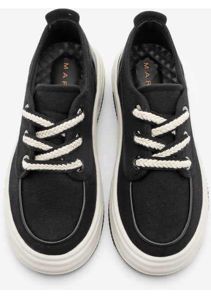 Kadın Sneaker Bağcıklı Keten Spor Ayakkabı Rotvi