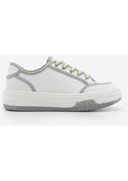 Kadın Sneaker Bağcıklı Keten Spor Ayakkabı Dofkin