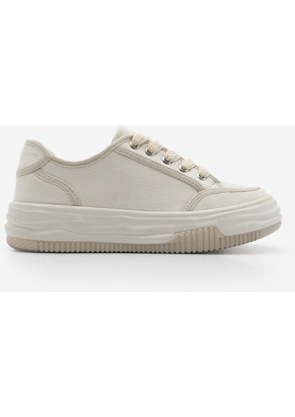 Kadın Sneaker Bağcıklı Keten Spor Ayakkabı Dofkin