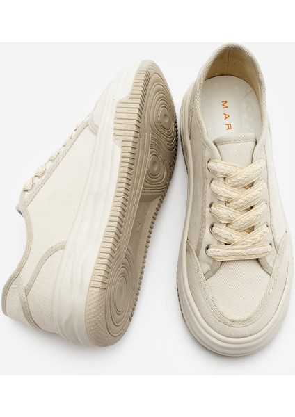 Kadın Sneaker Bağcıklı Keten Spor Ayakkabı Dofkin