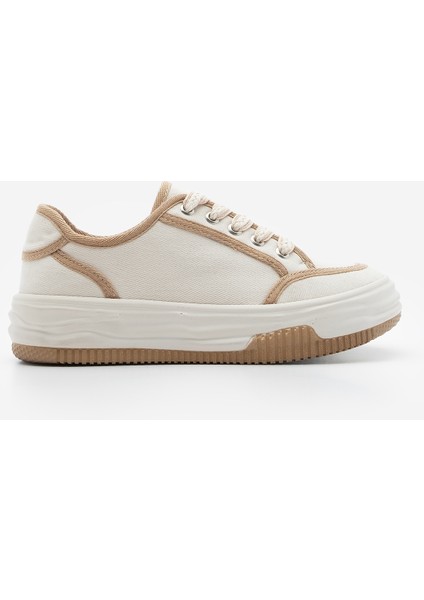 Kadın Sneaker Bağcıklı Keten Spor Ayakkabı Dofkin