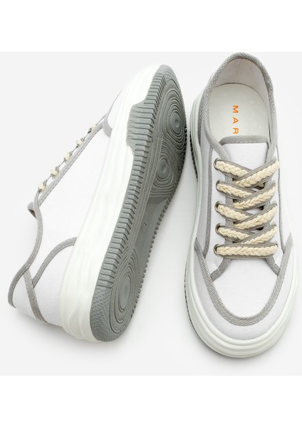 Kadın Sneaker Bağcıklı Keten Spor Ayakkabı Dofkin