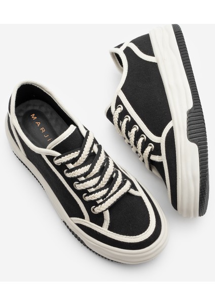 Kadın Sneaker Bağcıklı Keten Spor Ayakkabı Dofkin
