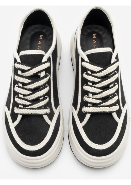Kadın Sneaker Bağcıklı Keten Spor Ayakkabı Dofkin