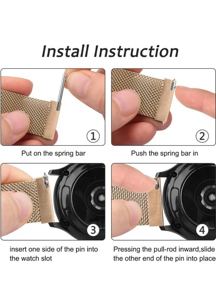 Huawei Watch Gt Gt2 Gt3 Gt4 Gt5 42MM Uyumlu 20MM Metal Örğü Hasır Manyetik Kordon modelleri