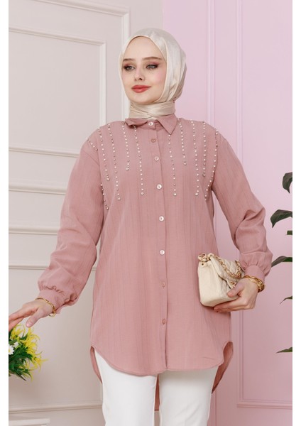 Önü Incili Tunik-Gülkurusu