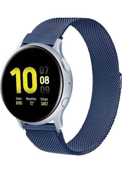 Samsung Galaxy 4 5 6 7 Fe 40 44MM Classic 42 43 46 47MM Uyumlu 20MM Metal Örğü Hasır Manyetik Kordon