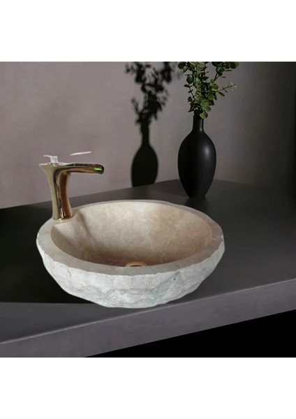 Hale Traverten Batarya Çıkışlı Dışı Patlatma Lavabo-261