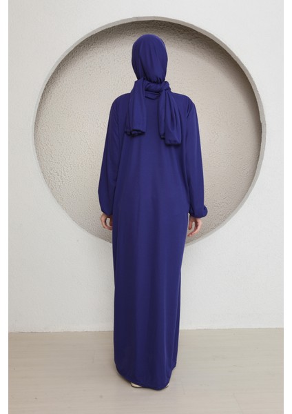 Fermuarlı Kadın Tesettür Namaz Elbisesi Kendinden Şallı modelleri