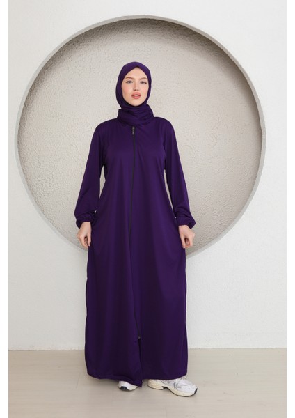 Fermuarlı Kadın Tesettür Namaz Elbisesi Kendinden Şallı fiyatları