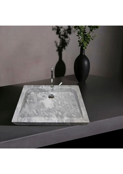 Ferah Gri Mermer Eğimli Lavabo-154