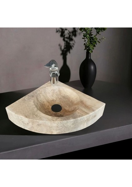 Hale Traverten Üçgen Lavabo-306