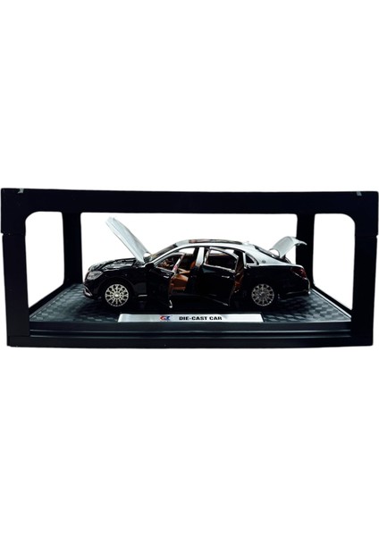 1:24 Metal Model Koleksiyon Araba Mercedes S600 Siyah-Gri 21 cm CZ137B
