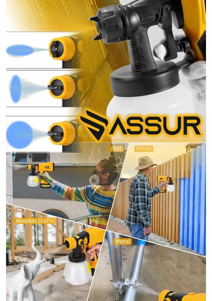Profesyonel 21V Çift Akülü 300 Mm Vernik Sprey Boya Püskürtme Makinesi