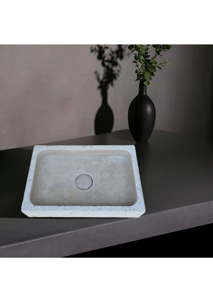 Gamze Klasik Traverten Gizli Giderli Lavabo