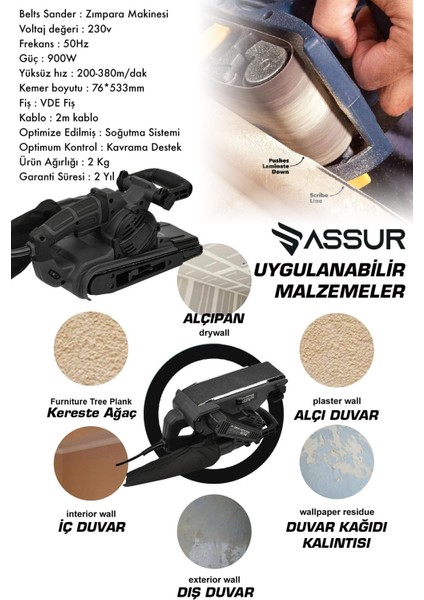 230V Elektrikli Vakumlu Tozsuz Cila Özellikli Tank Zımpara Makinesi modelleri