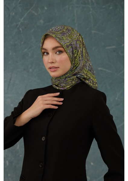 Ipekhan Soft Pamuk Etro Desen Eşarp 1224-13 Oliv
