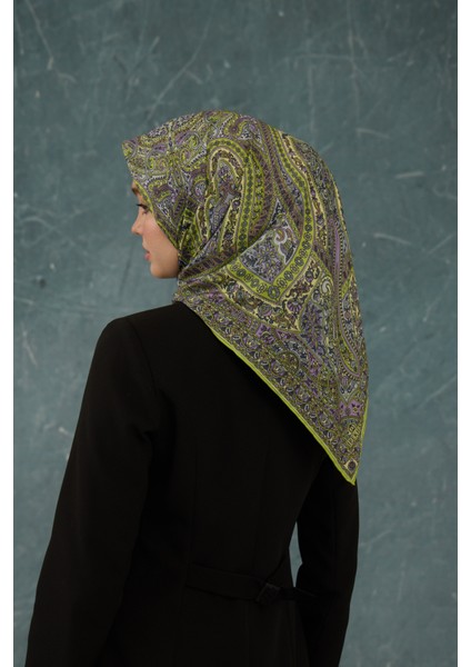 Ipekhan Soft Pamuk Etro Desen Eşarp 1224-13 Oliv