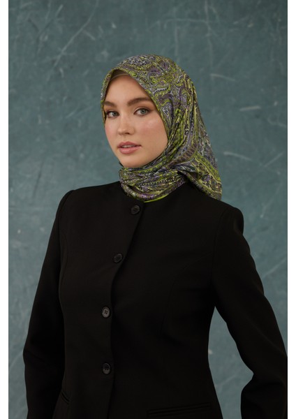 Ipekhan Soft Pamuk Etro Desen Eşarp 1224-13 Oliv