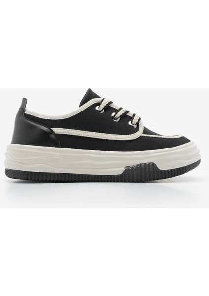 Kadın Sneaker Bağcıklı Keten Spor Ayakkabı Rotvi