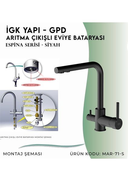 Igk Yapı - MAR71-S Espina Arıtma Çıkışlı Eviye Bataryası